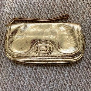 Michael Kors gold clutch